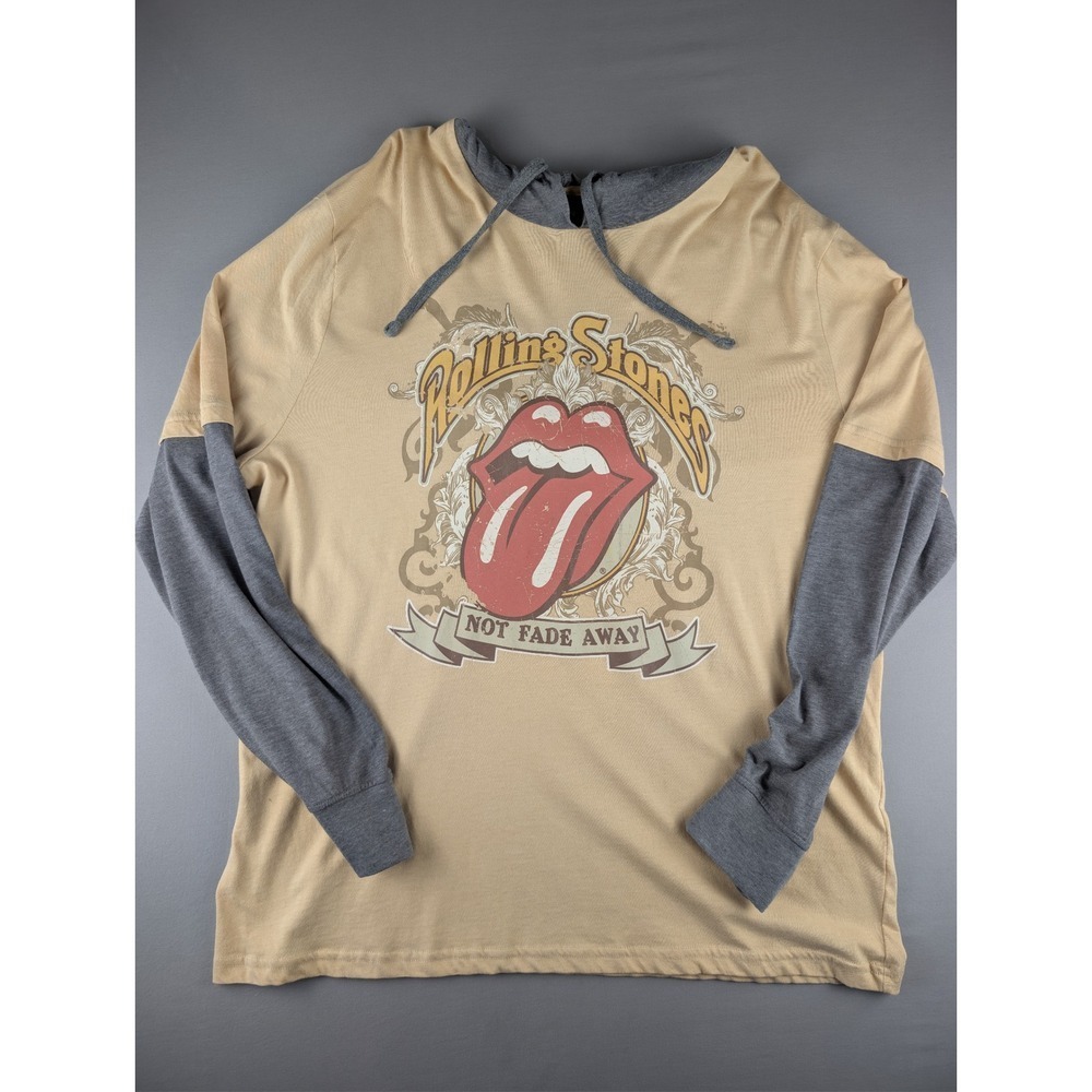 Rolling Stones Vintage-Style Tan Graphic Hooded Top - XL